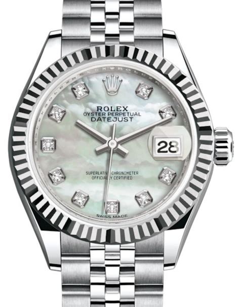 rolex lady-datejust 28 white gold &|rolex datejust 28 diamond bezel.